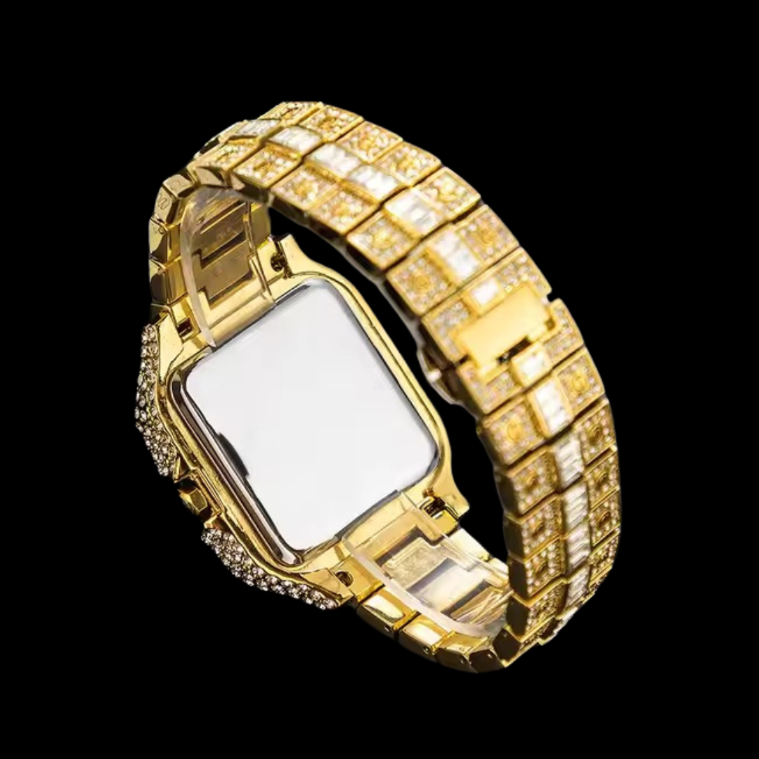VVS Arabic Numerals Square Dial Iced Out Diamond Watch