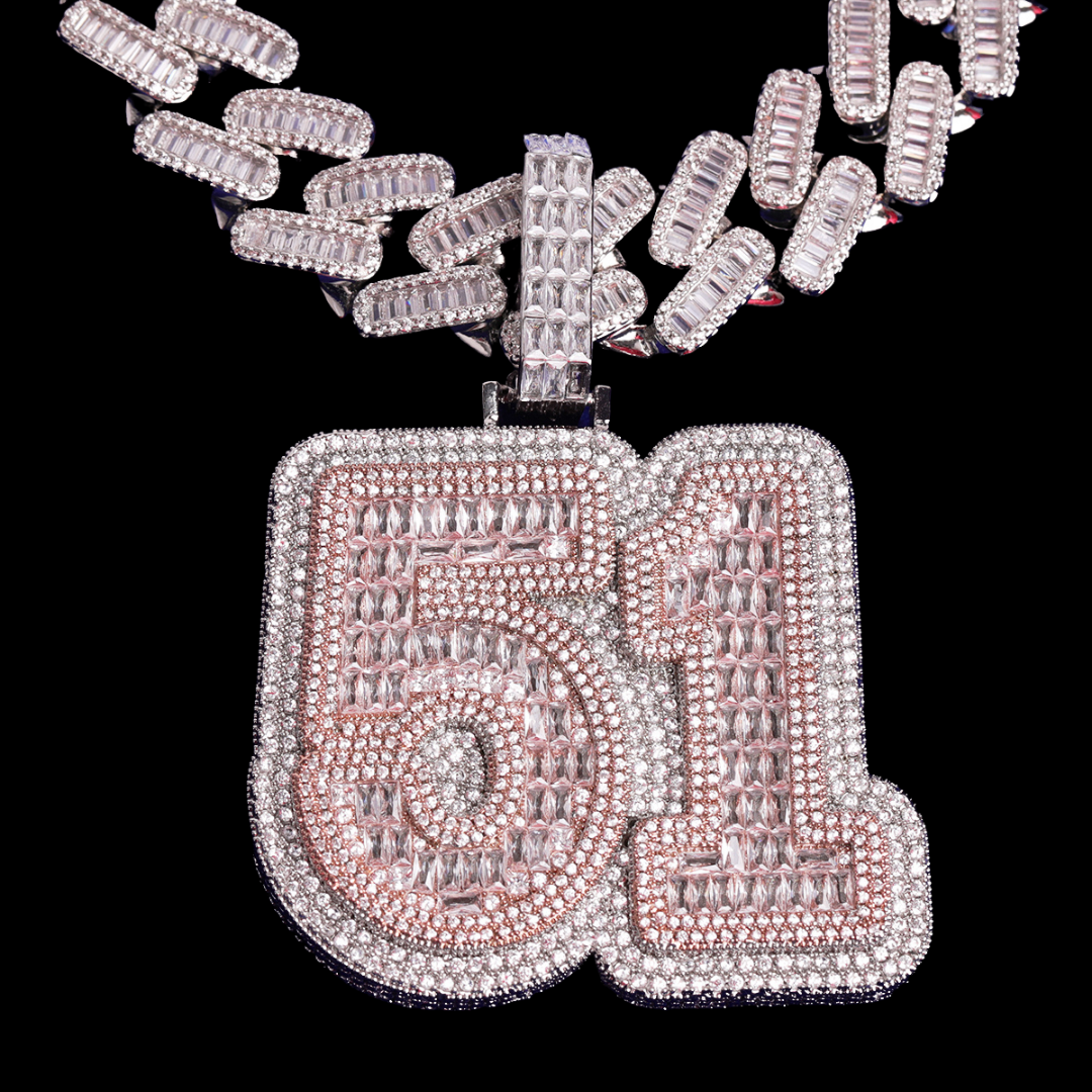Any Number Any Letter Iced Out Personalized Custom Name Necklace Pendant