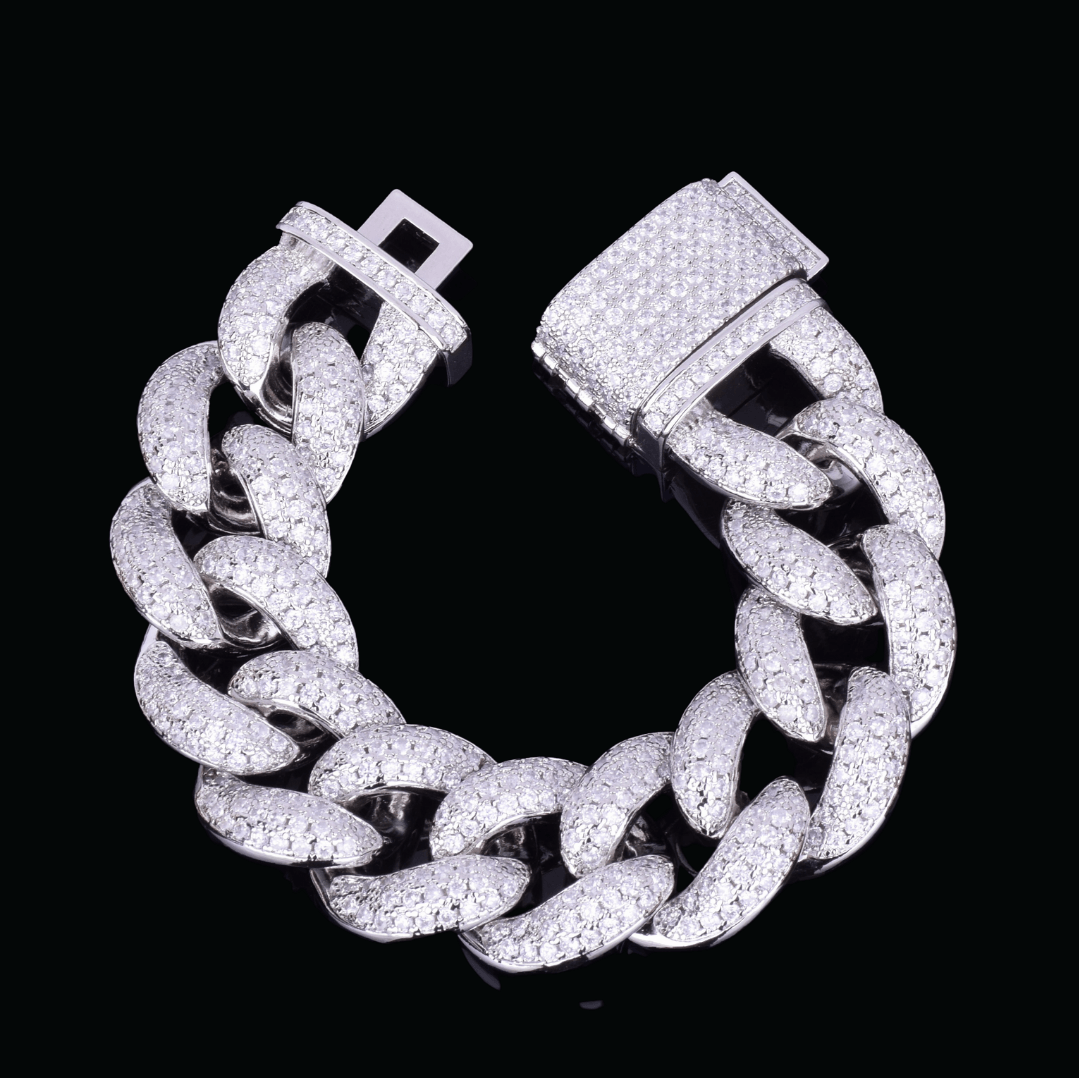 23MM Chunky Miami Cuban Iced Out Diamond Bracelet