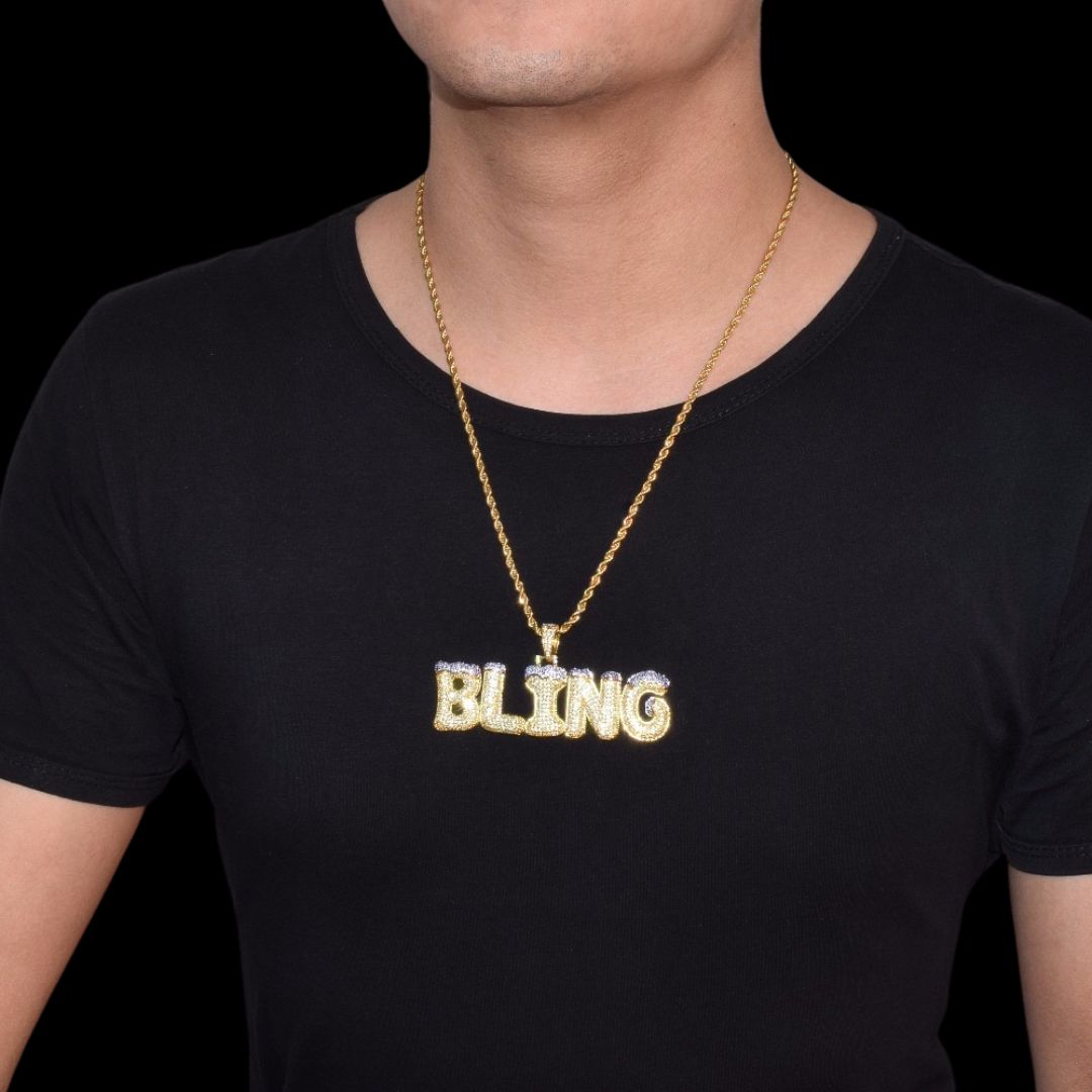 Snowy Drip Iced Out Personalized Custom Name Necklace Pendant