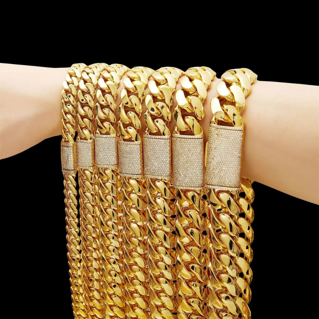NEW | 12MM-22MM VVS Iced Box Clasp Luxury Stainless Steel Bracelet