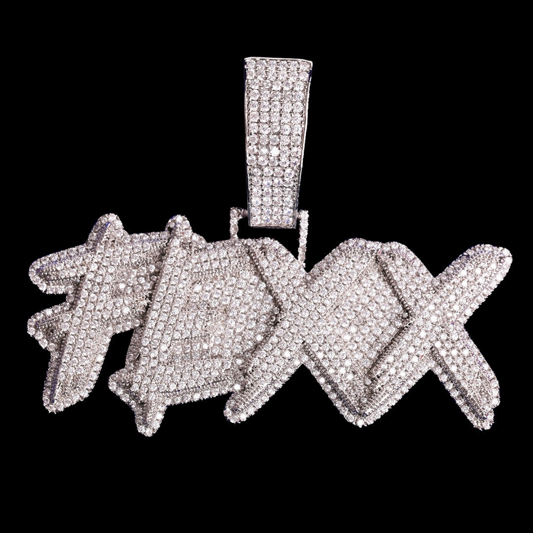Street Drip Bold Letters Iced Out Personalized Custom Name Necklace Pendant