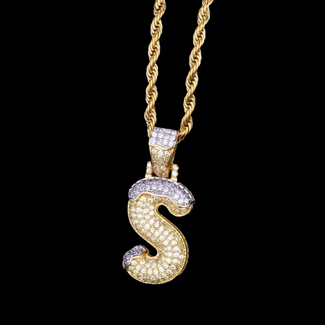 Snowy Drip Iced Out Personalized Custom Name Necklace Pendant