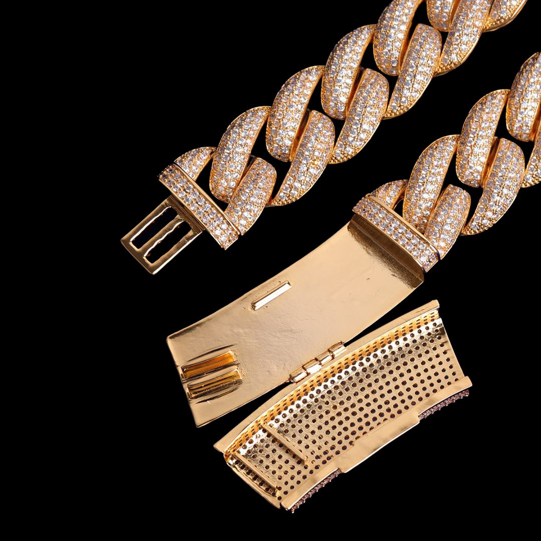 14MM Big Clasp Thick Miami Cuban Iced Out Diamond Bracelet