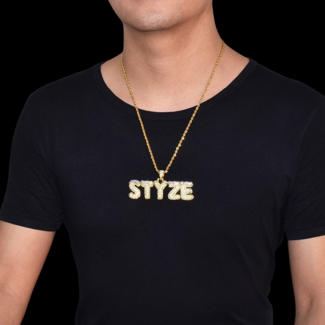 Snowy Drip Iced Out Personalized Custom Name Necklace Pendant