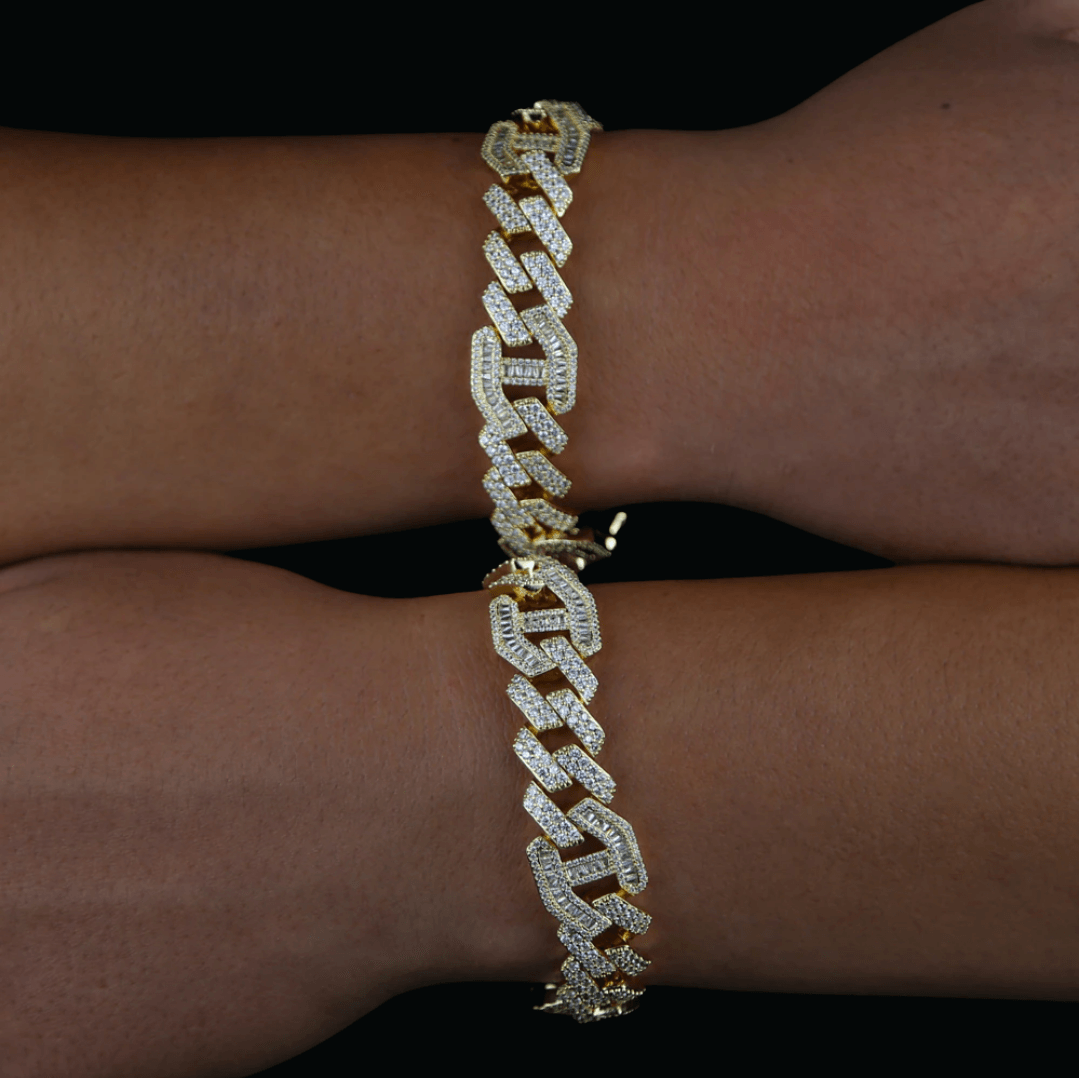 18MM Micro Paved Baguette Iced Out Diamond Bracelet