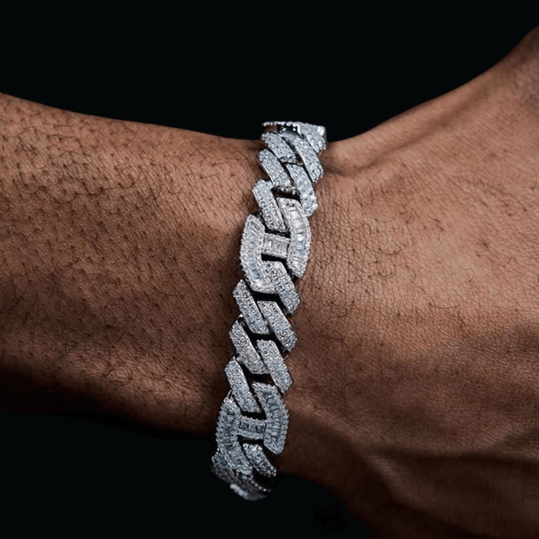 18MM Micro Paved Baguette Iced Out Diamond Bracelet