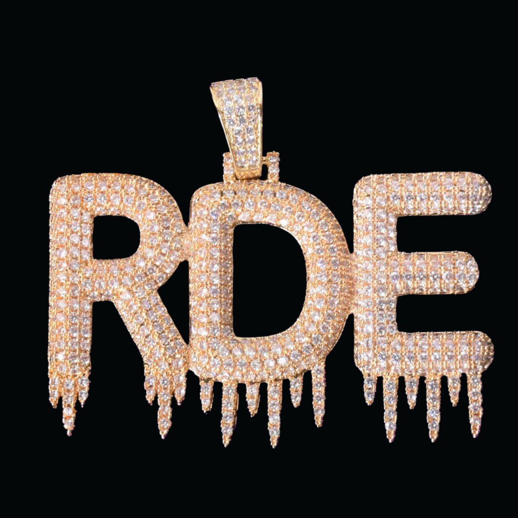 Hanging Iced Letters Personalized Custom Name Necklace Pendant