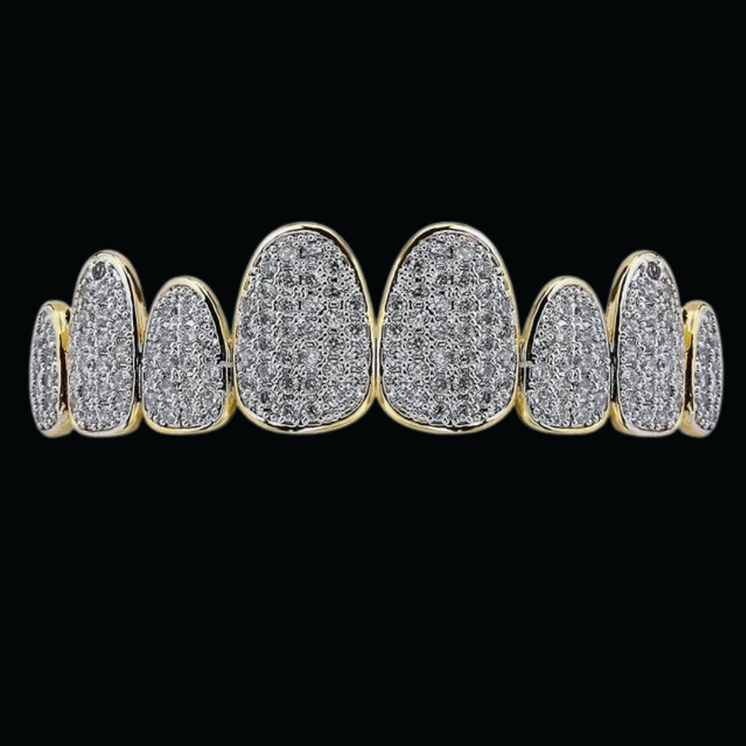 Punk Teeth Caps Cosplay Iced Out Diamond Grillz