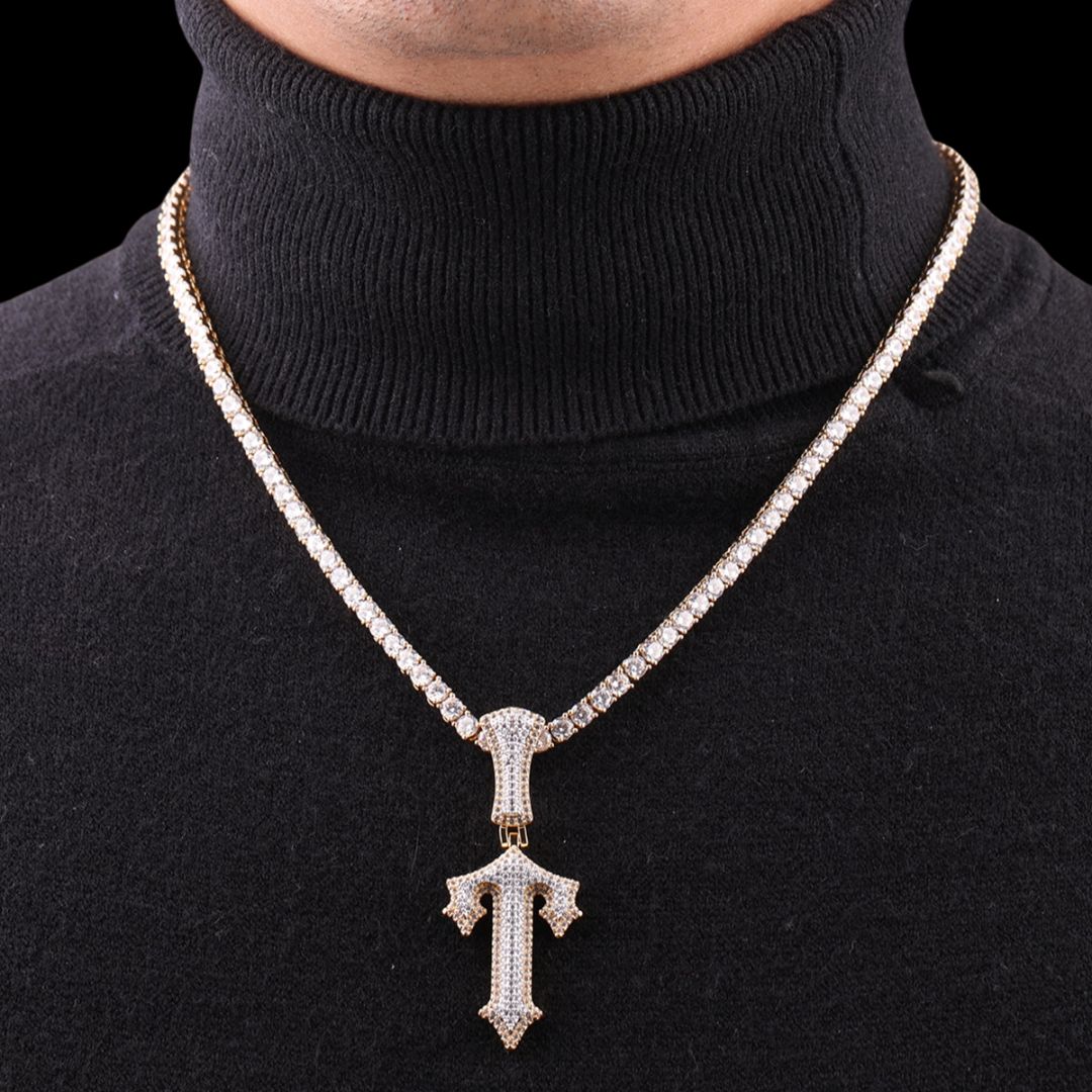 Trap Rapper Star Iced Out Initial Custom Name Necklace Pendant