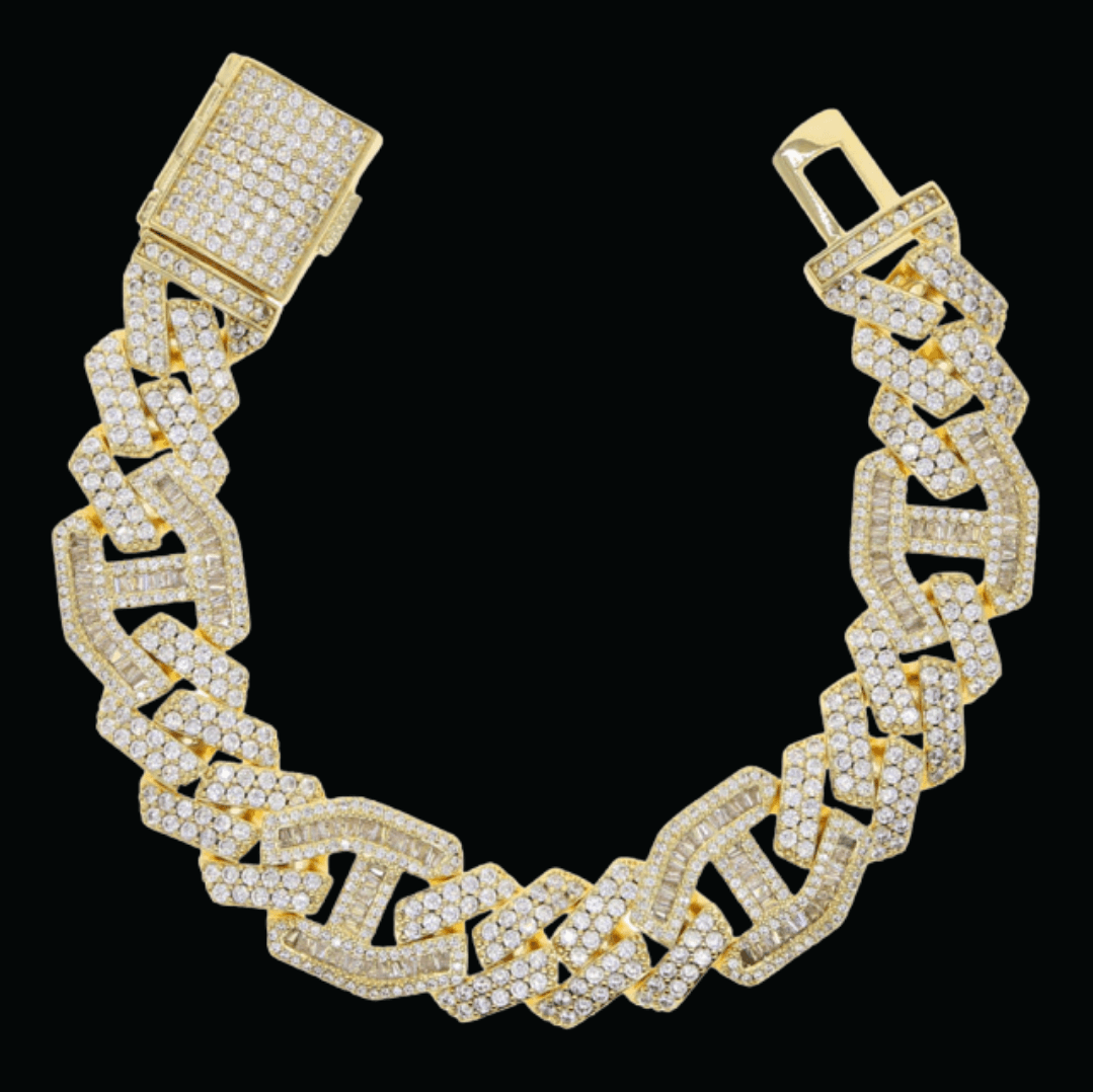 18MM Micro Paved Baguette Iced Out Diamond Bracelet