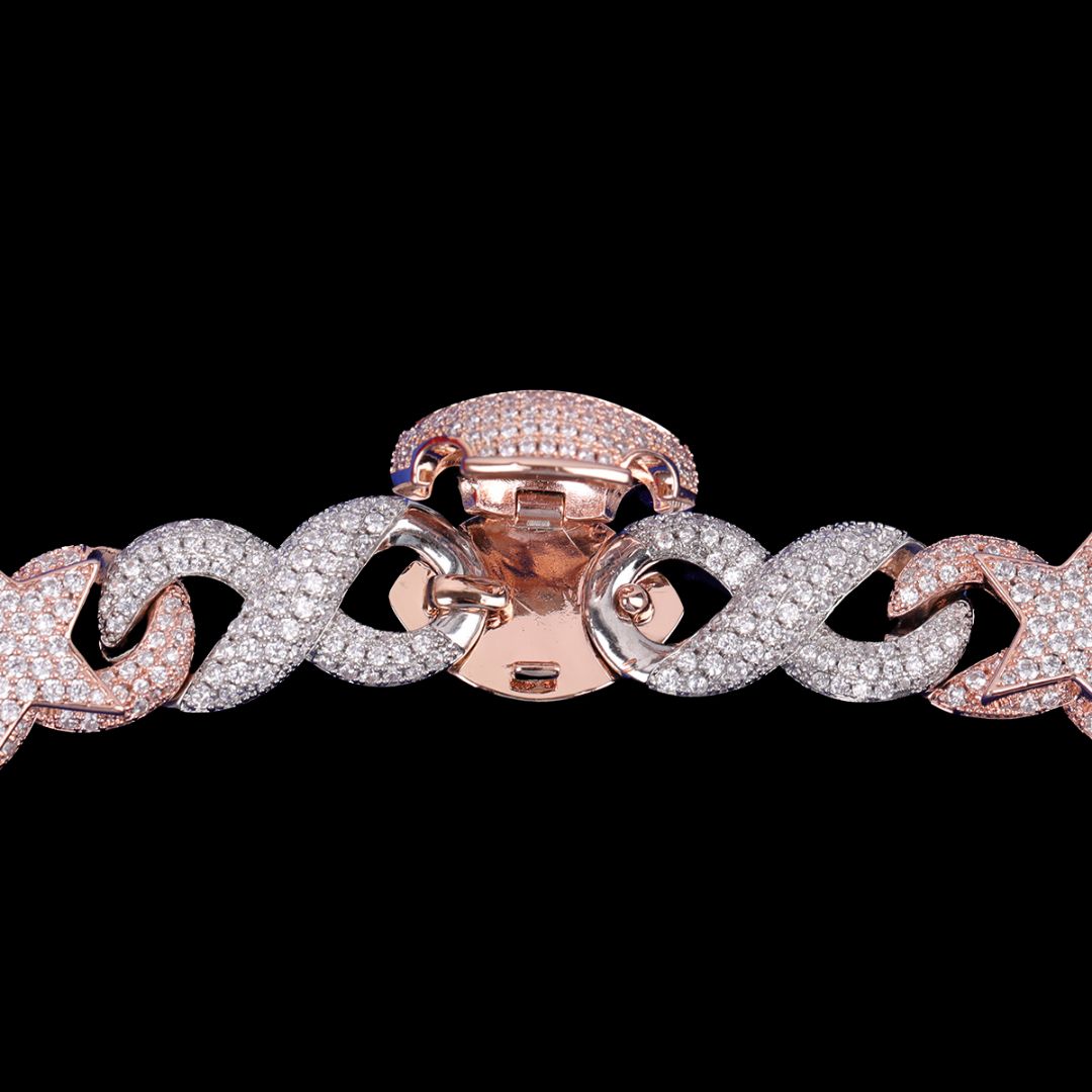 20MM Star Infinity Linked Diamond Eye Iced Out Necklace Chain
