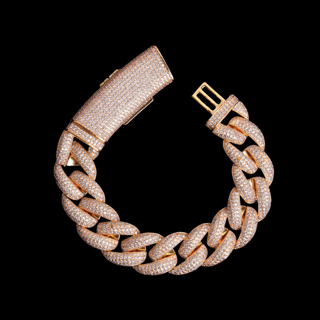 14MM Big Clasp Thick Miami Cuban Iced Out Diamond Bracelet