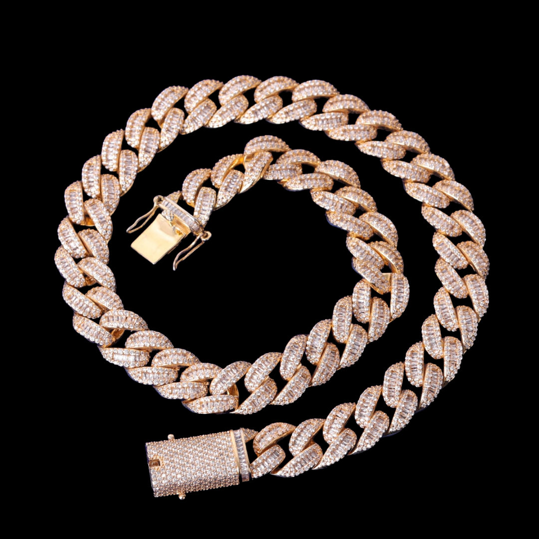 14MM Classy Prong Setting Iced Out Diamond Necklace Chain