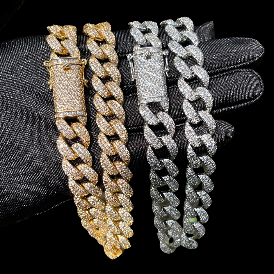 14MM Classy Prong Setting Iced Out Diamond Necklace Chain