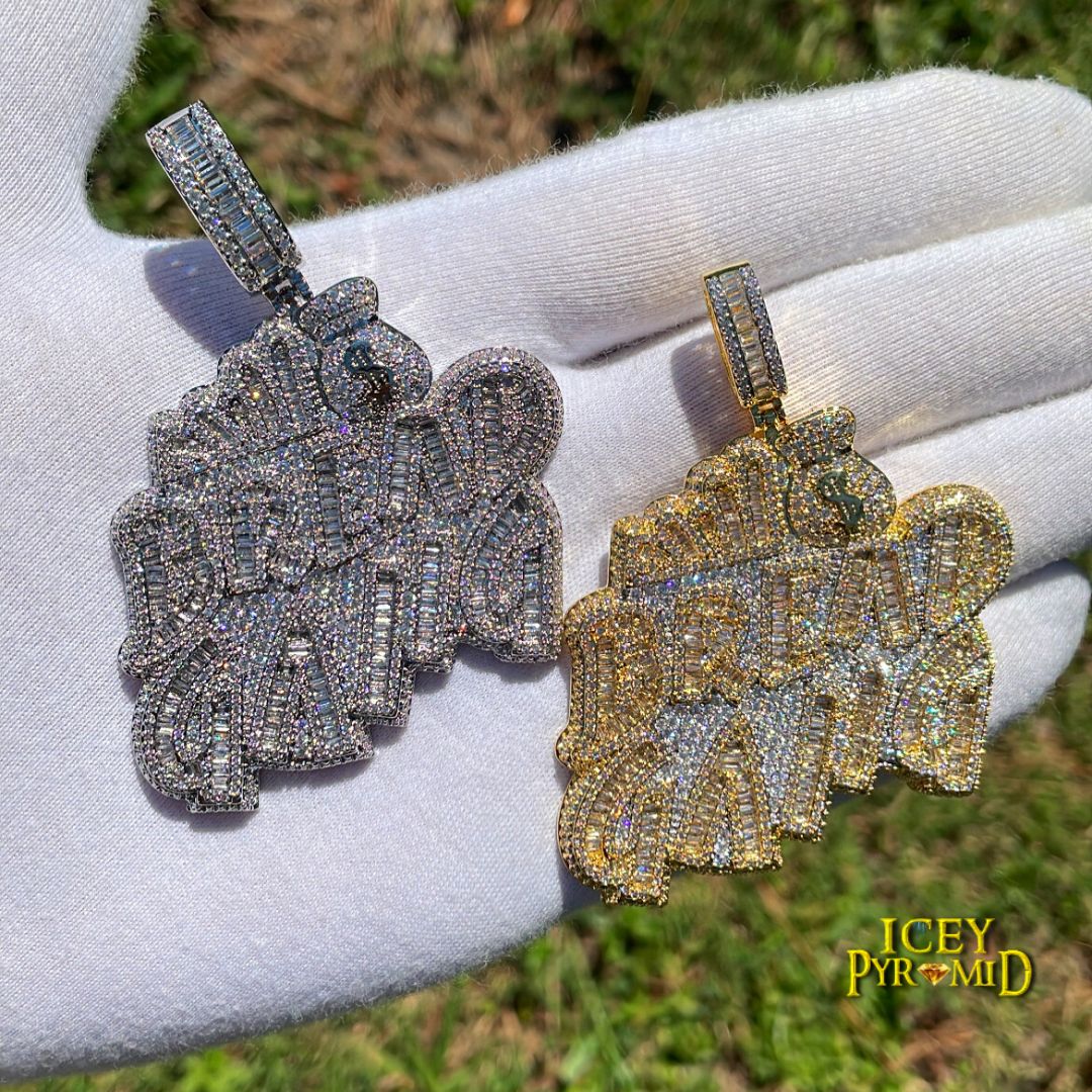 Bread Gang Iced Out Letter Diamond Pendant Necklace