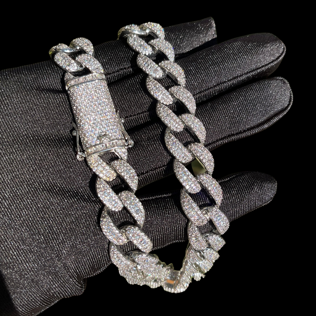 14MM Classy Prong Setting Iced Out Diamond Necklace Chain