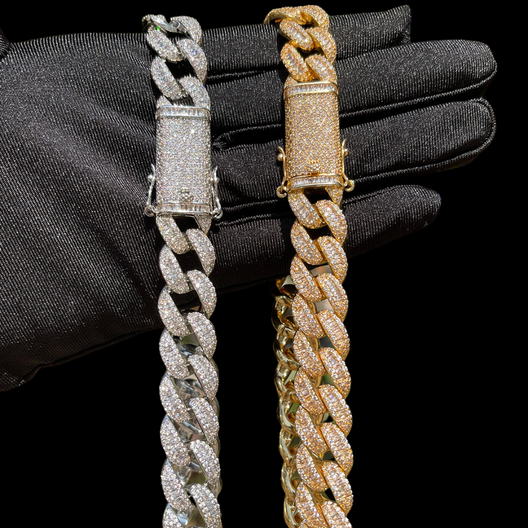 14MM Classy Prong Setting Iced Out Diamond Necklace Chain