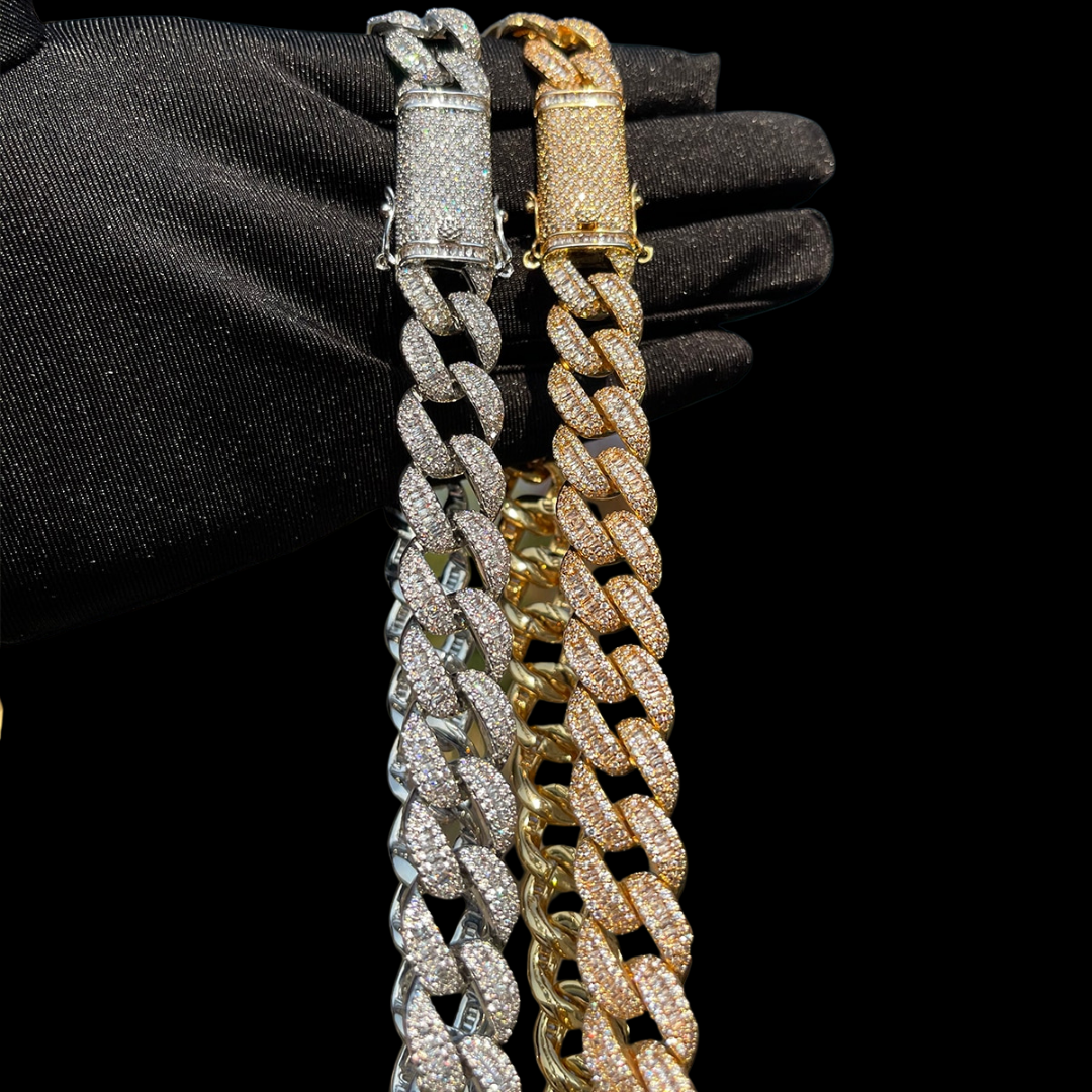 14MM Classy Prong Setting Iced Out Diamond Necklace Chain