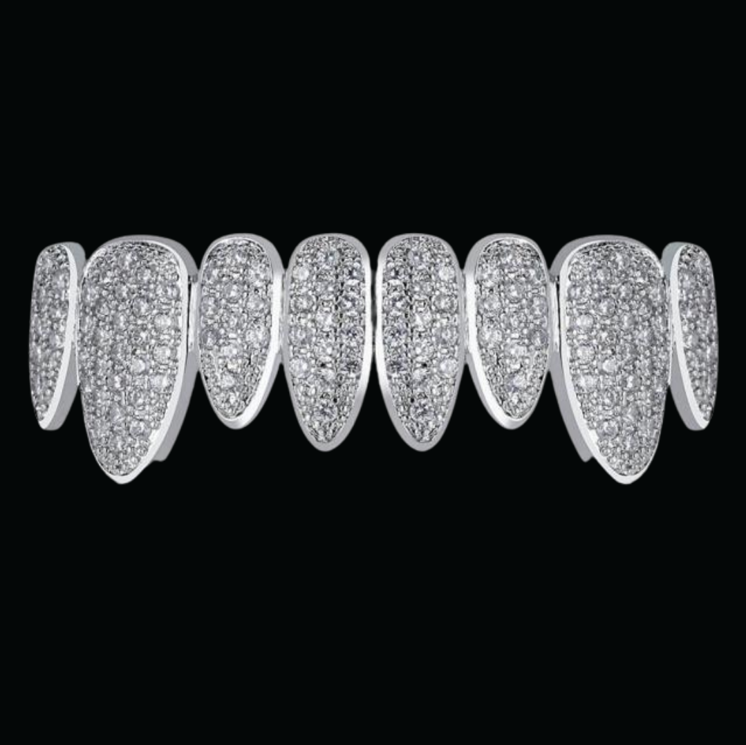 Punk Teeth Caps Cosplay Iced Out Diamond Grillz