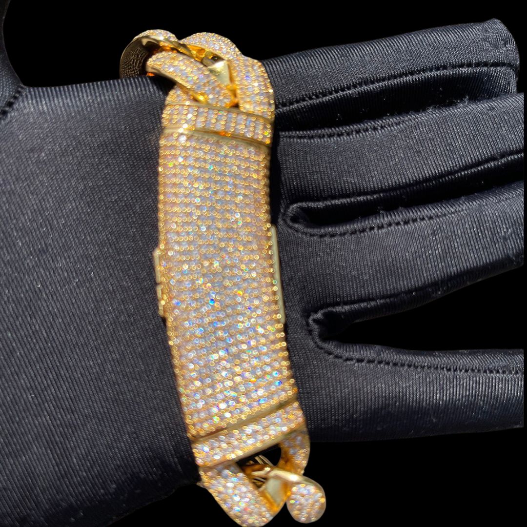 14MM Big Clasp Thick Miami Cuban Iced Out Diamond Bracelet