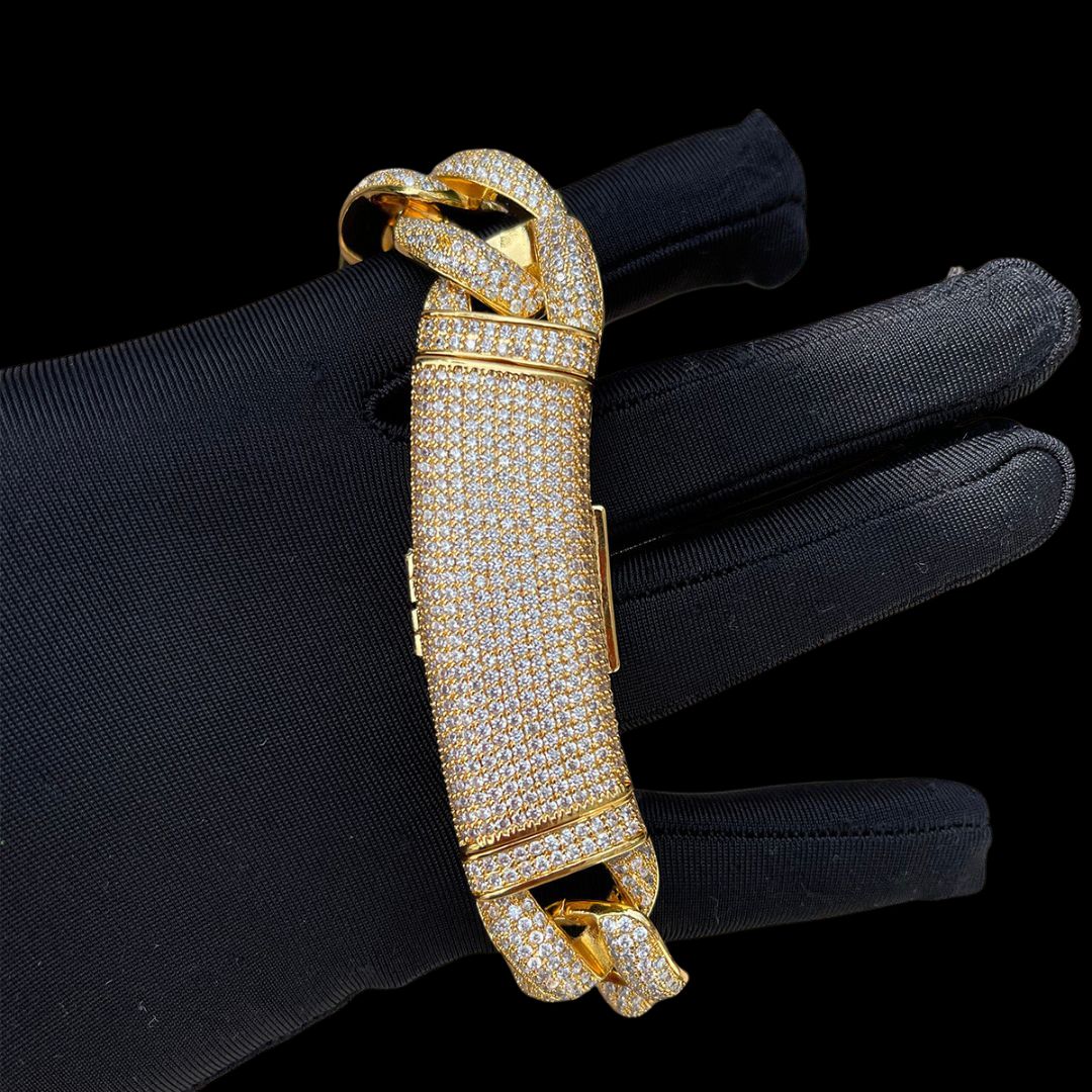 14MM Big Clasp Thick Miami Cuban Iced Out Diamond Bracelet