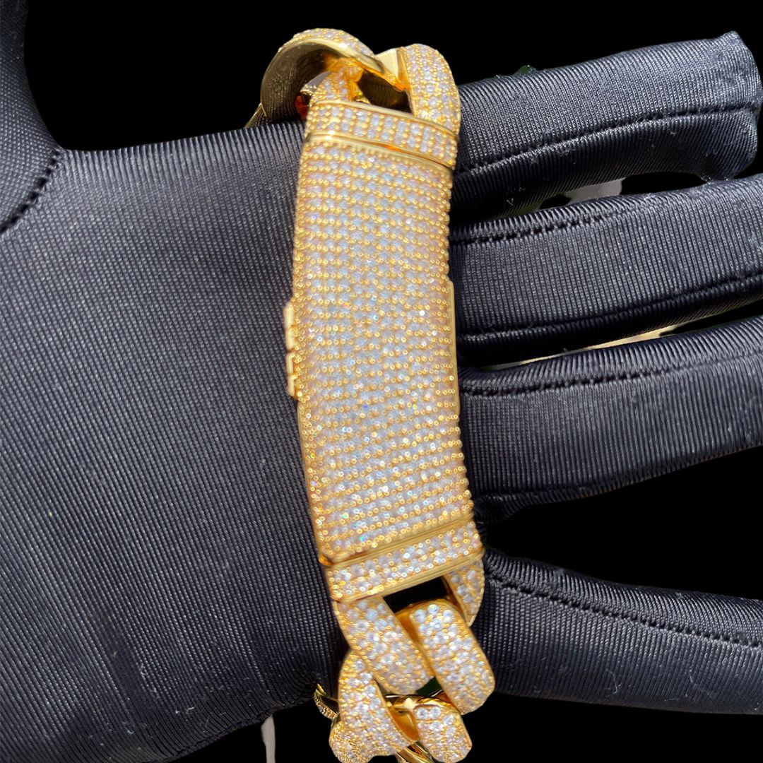 14MM Big Clasp Thick Miami Cuban Iced Out Diamond Bracelet
