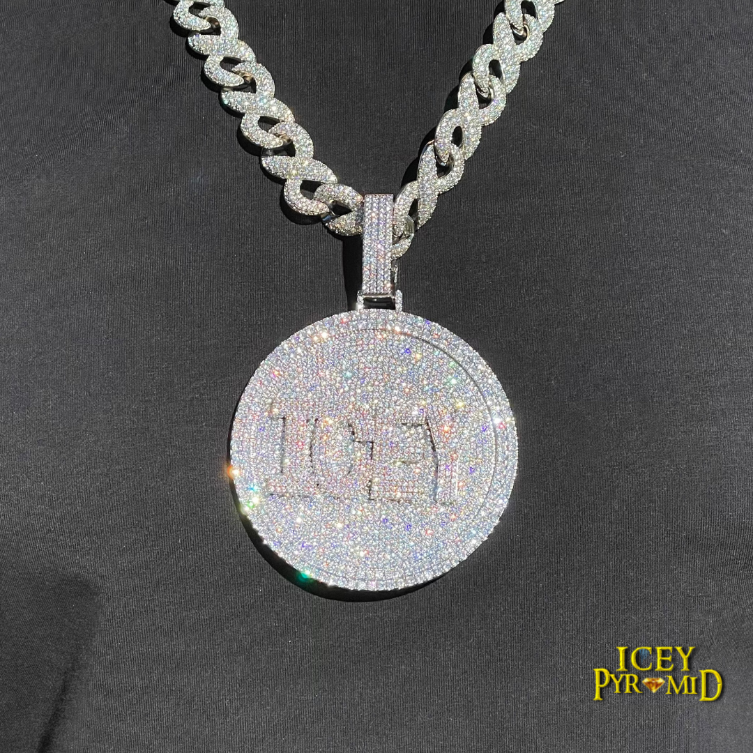 Disc Edition Iced Out Personalized Custom Name Necklace Pendant