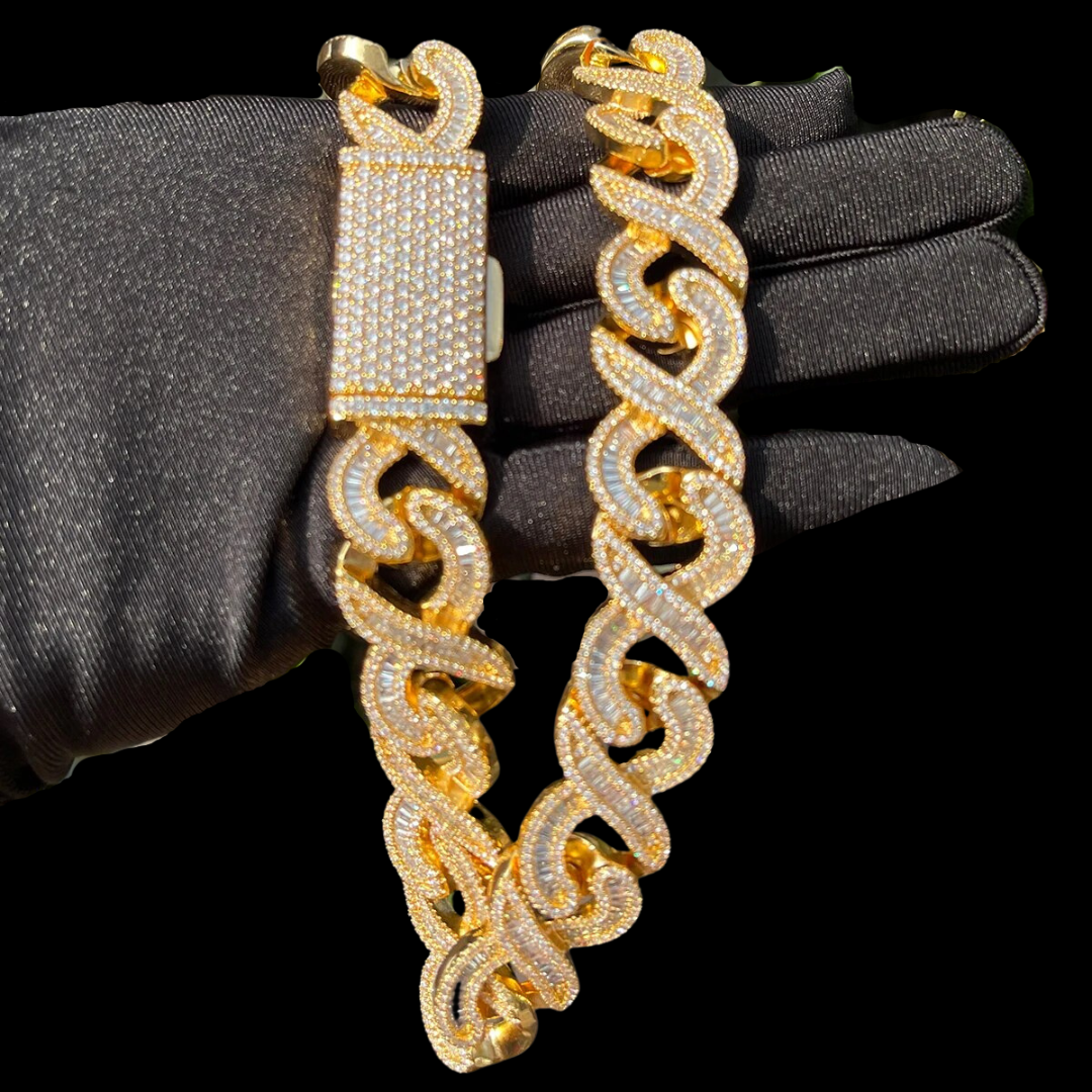 20MM Infinity Link Iced Out Diamond Necklace Chain