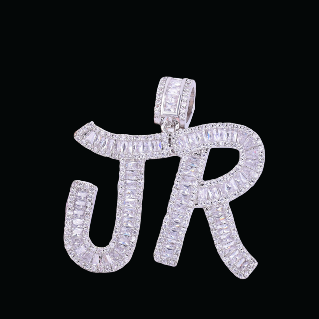 Italic Iced Out Personalized Custom Name Necklace Pendant