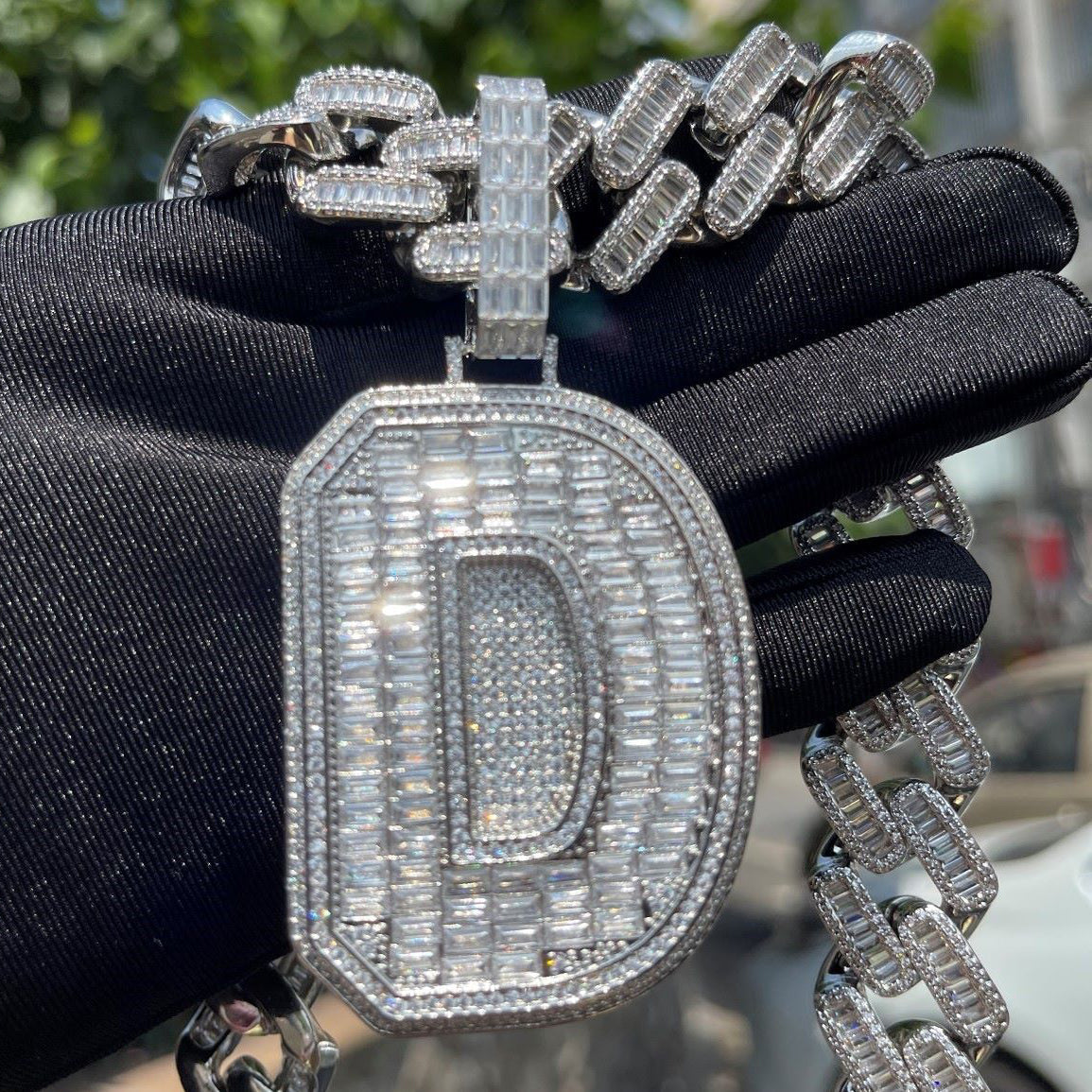 Diamond Edition Two Layers A~Z Iced Out Initial Custom Name Necklace Pendant