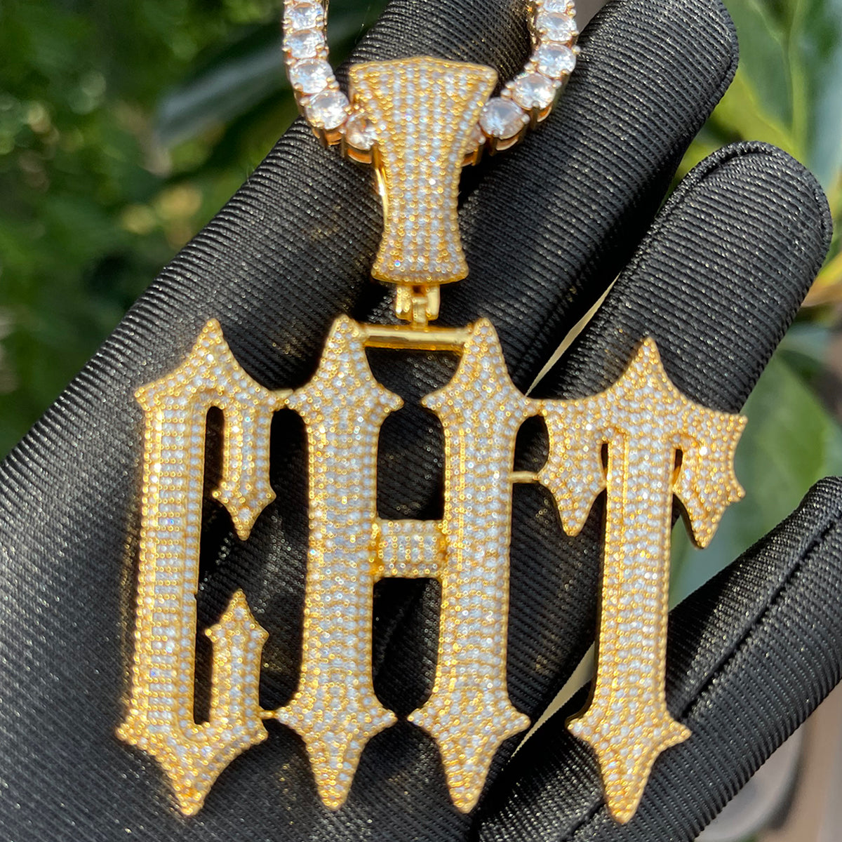 Vampire Rapper Star Rock Iced Out Personalized Custom Name Necklace Pendant