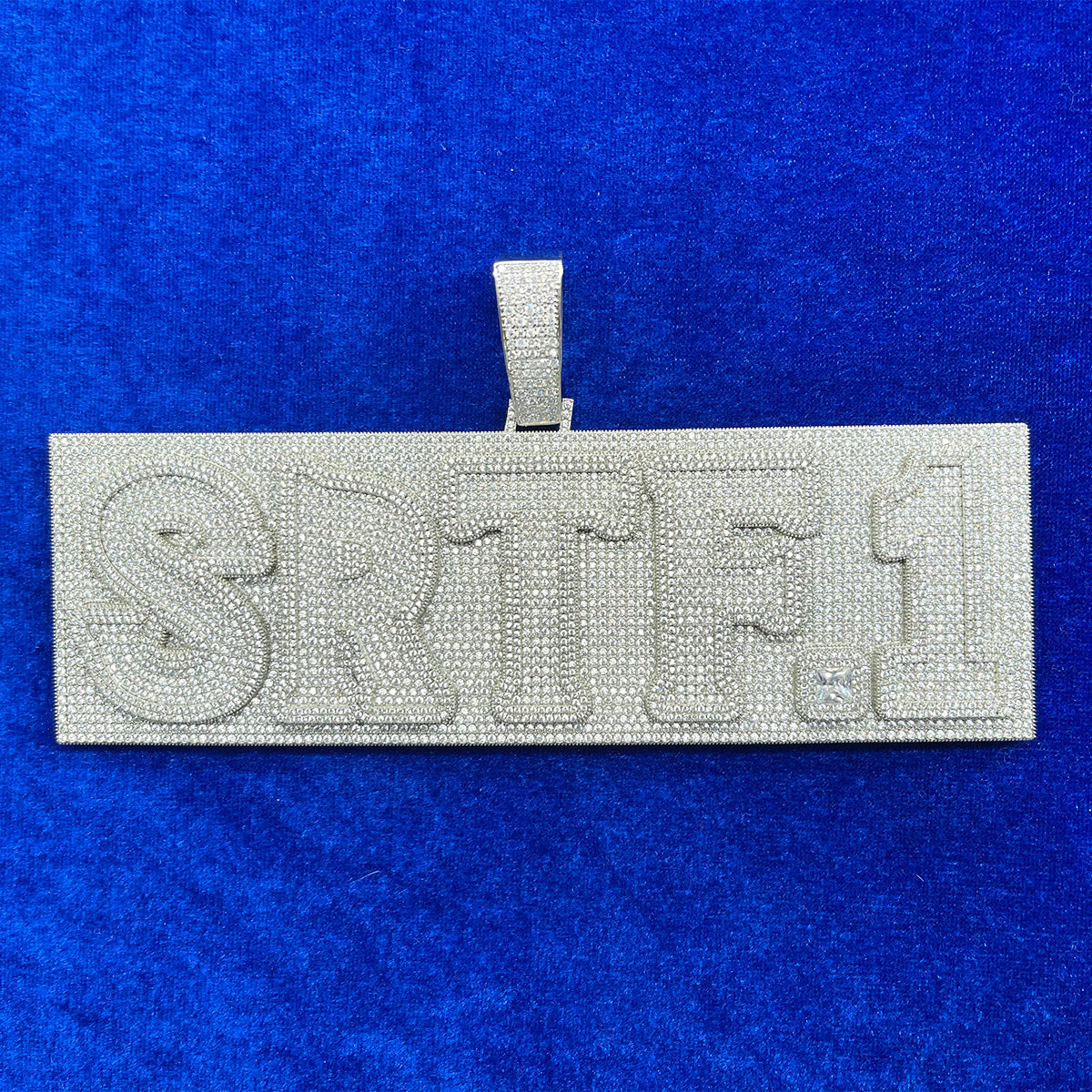 Plate Design VVS Shine Iced Out Personalized Custom Name Necklace Pendant