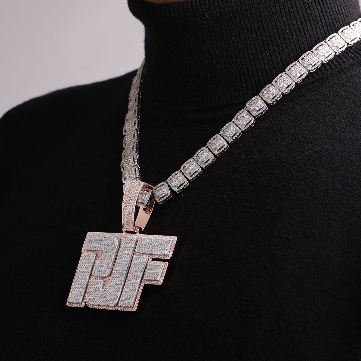 Sticky Letters Extra Shine Iced Out Personalized Custom Name Necklace Pendant