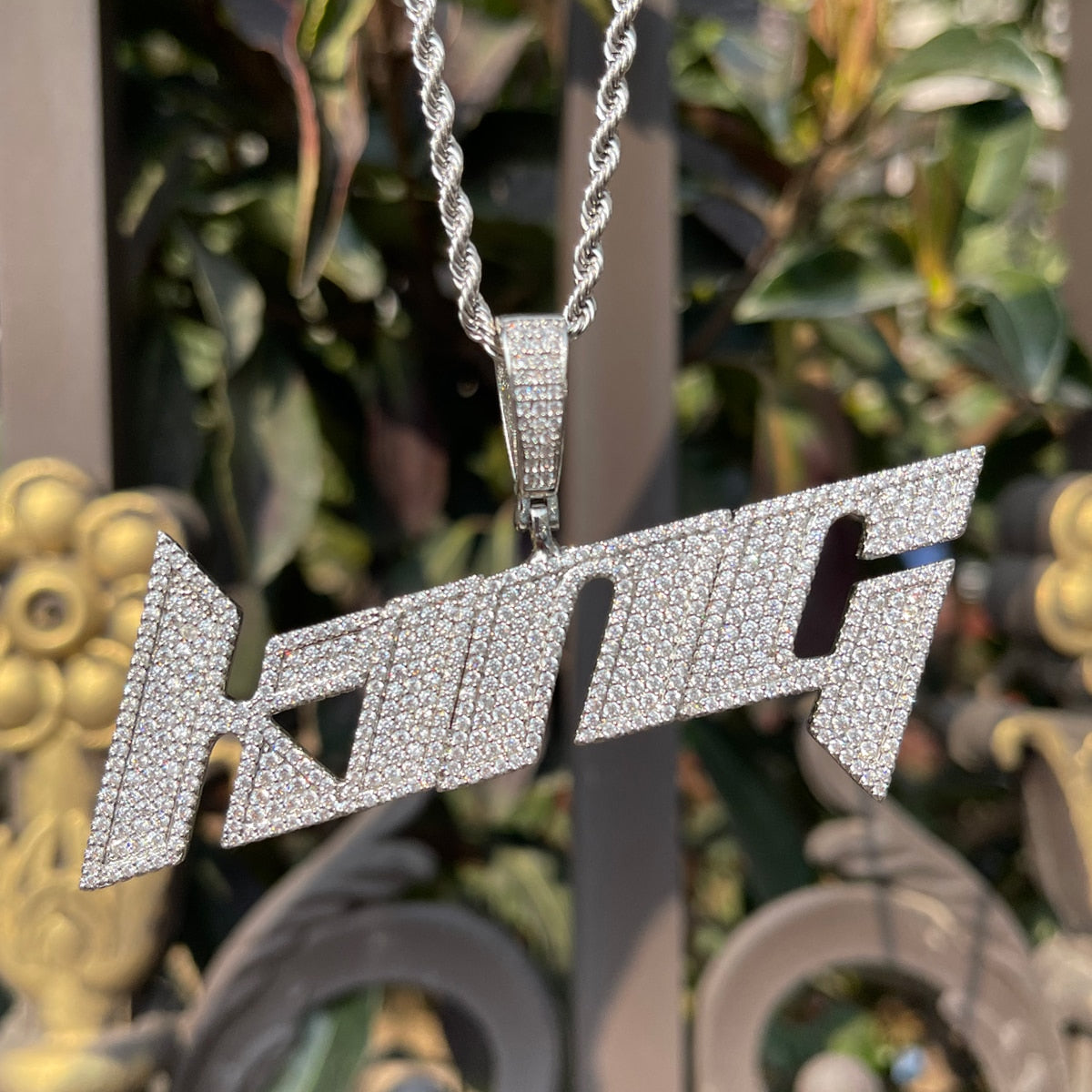 Luxury Font VVS Iced Out Personalized Custom Name Necklace Pendant