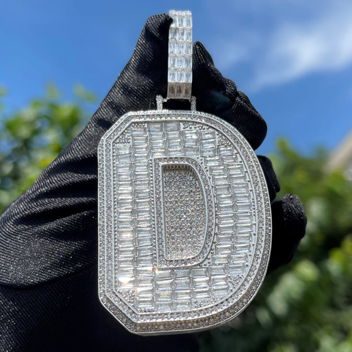 Diamond Edition Two Layers A~Z Iced Out Initial Custom Name Necklace Pendant