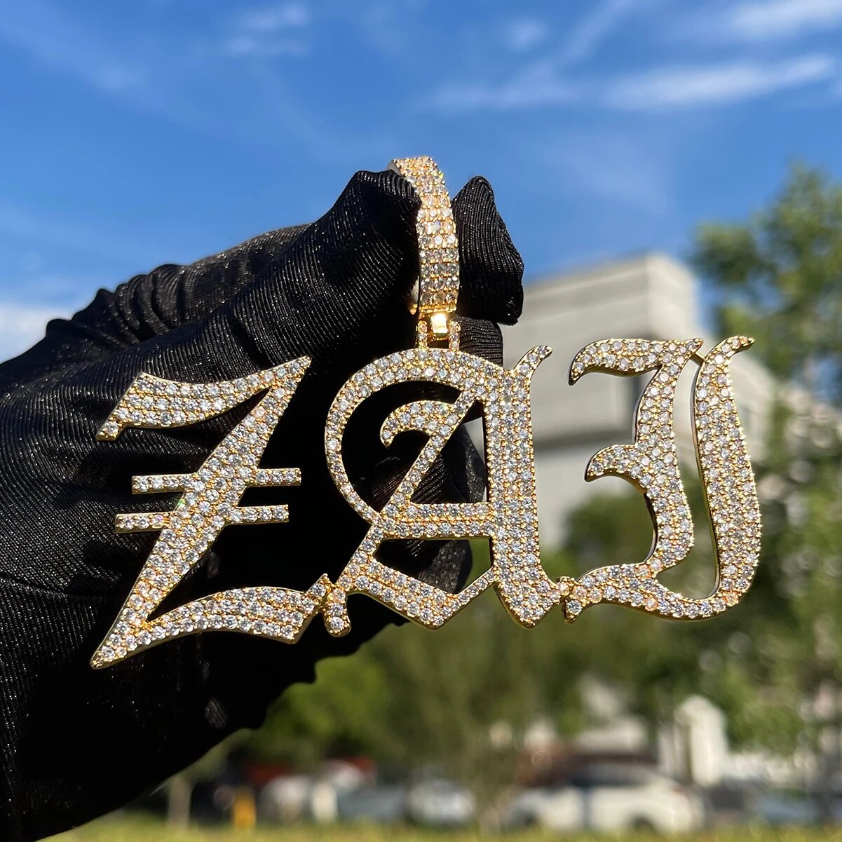 Thin Luxury Iced Out Personalized Custom Name Necklace Pendant