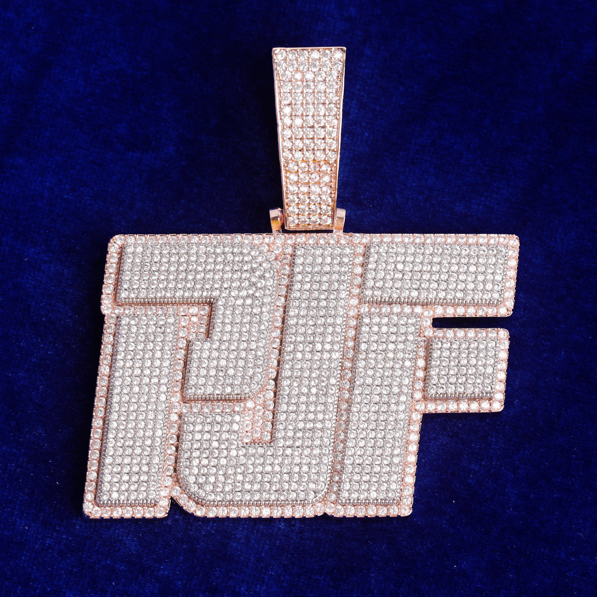 Sticky Letters Extra Shine Iced Out Personalized Custom Name Necklace Pendant