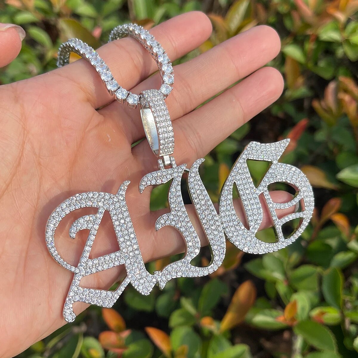 Thin Luxury Iced Out Personalized Custom Name Necklace Pendant