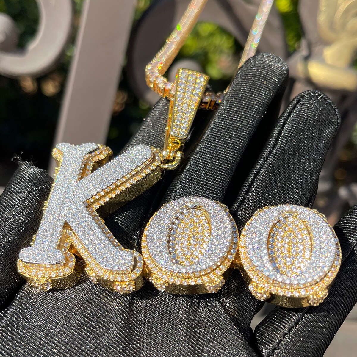 Two Tone Melting Edition Iced Out Personalized Custom Name Necklace Pendant
