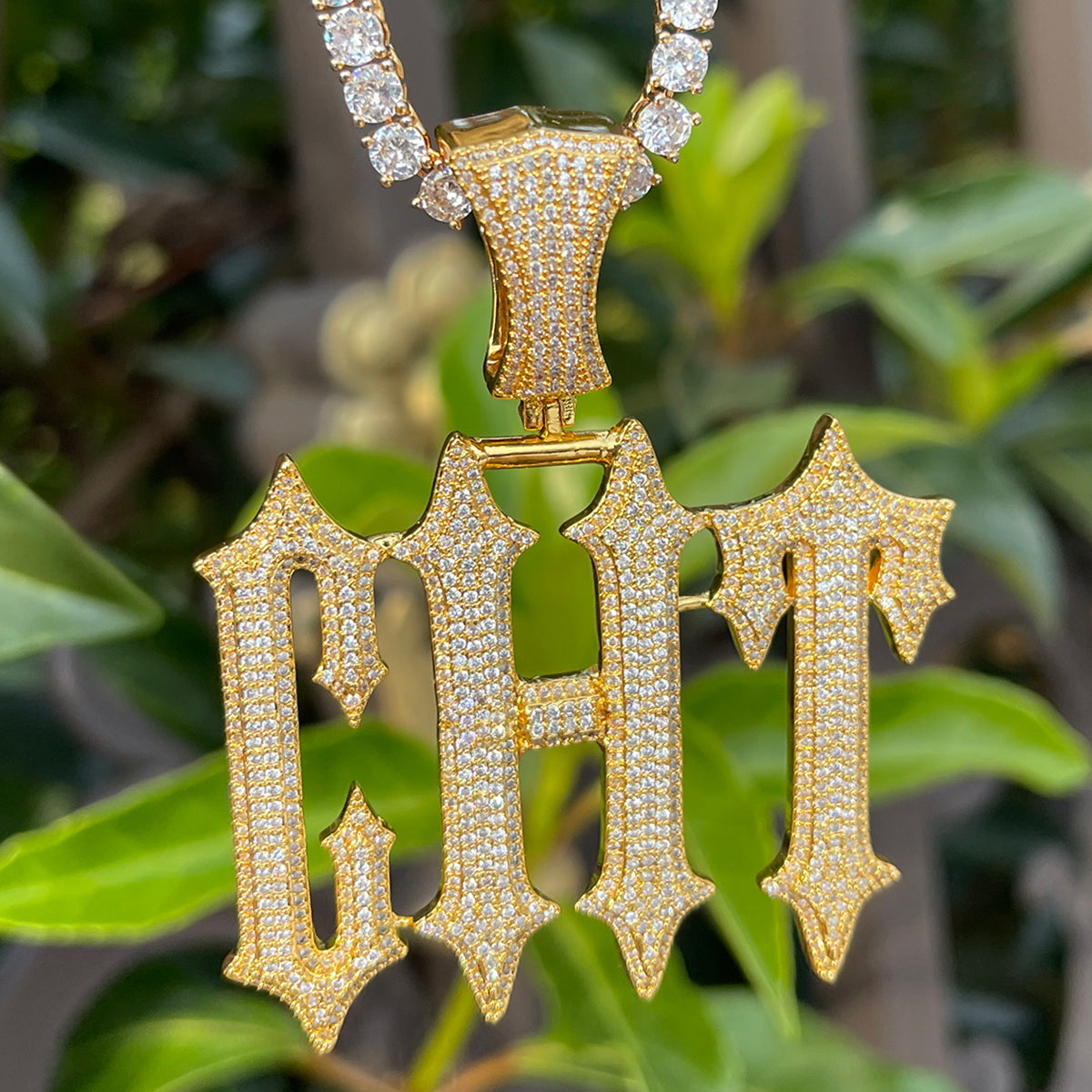 Vampire Rapper Star Rock Iced Out Personalized Custom Name Necklace Pendant