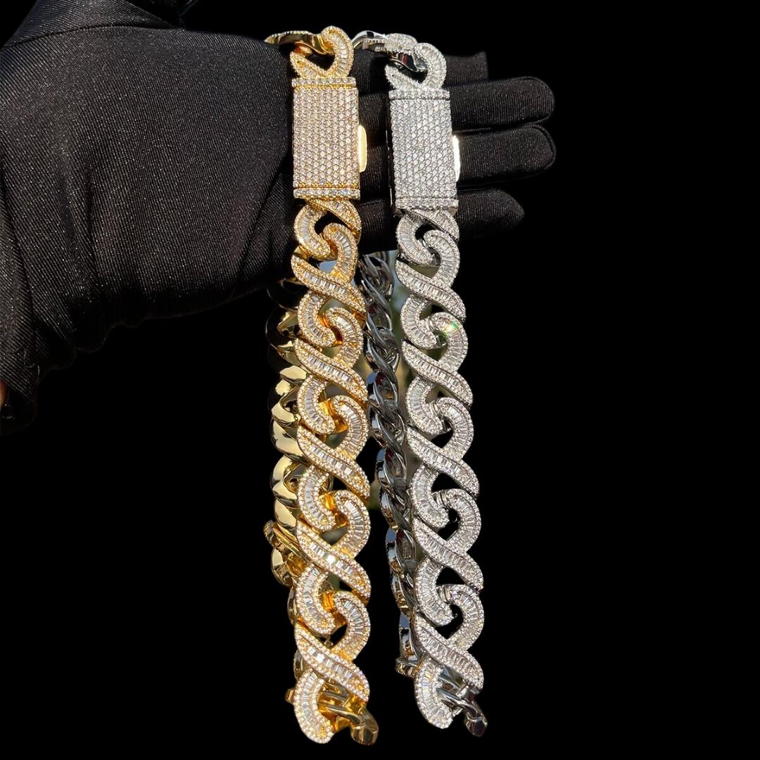 20MM Infinity Link Iced Out Diamond Necklace Chain
