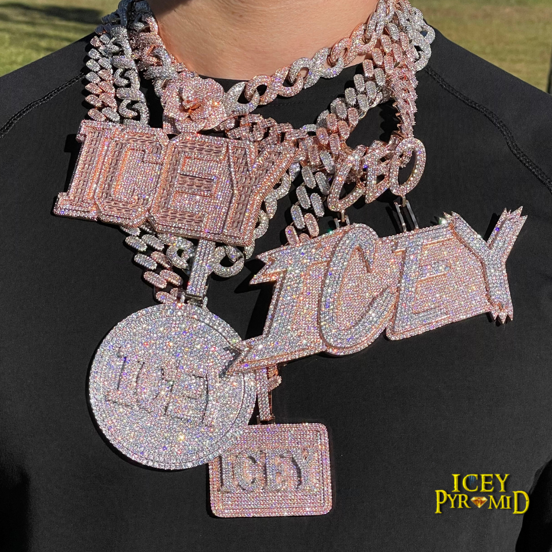 Disc Edition Iced Out Personalized Custom Name Necklace Pendant