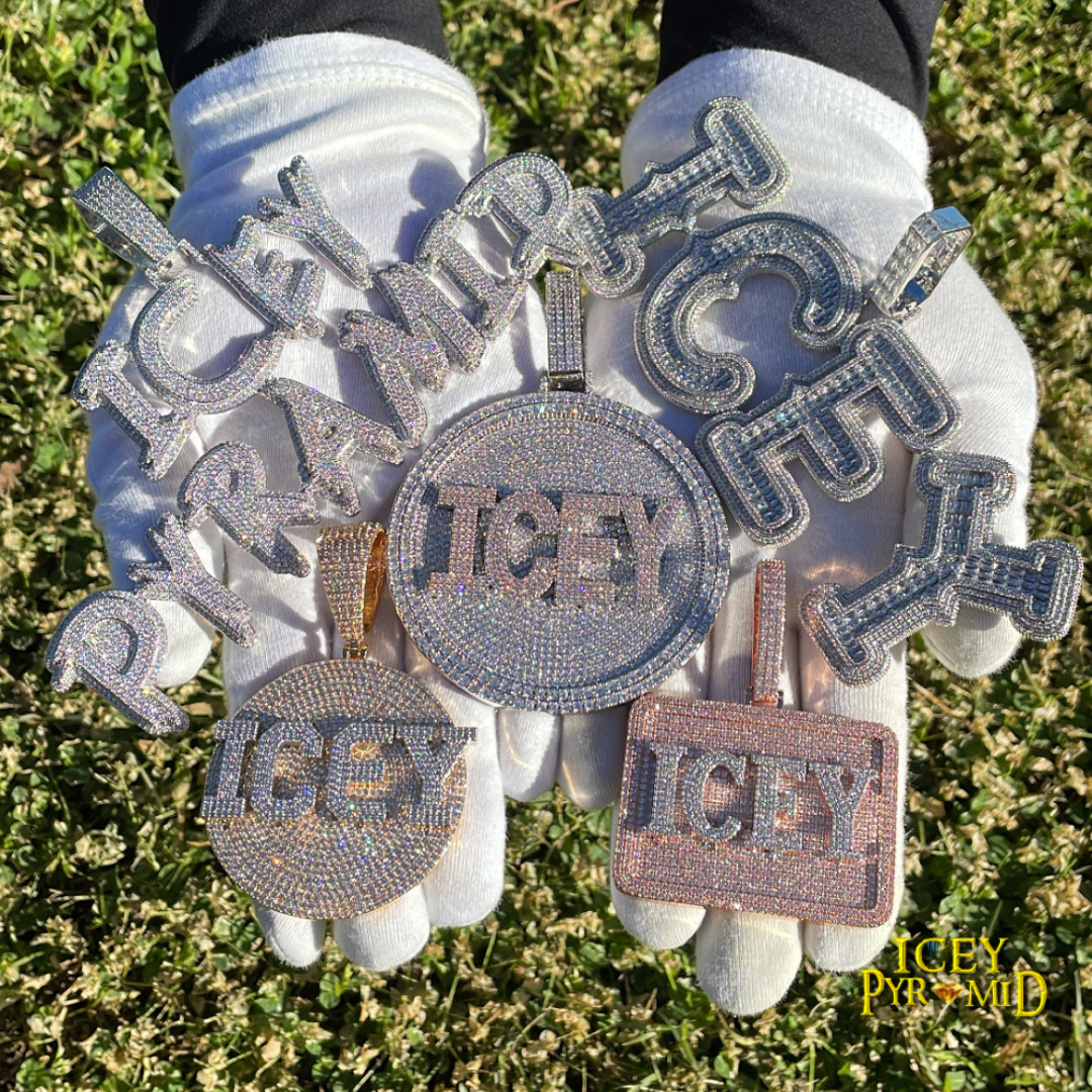 Disc Edition Iced Out Personalized Custom Name Necklace Pendant