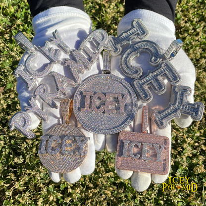 Disc Edition Iced Out Personalized Custom Name Necklace Pendant