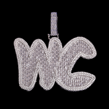Big Baguette Iced Out Personalized Custom Name Necklace Pendant