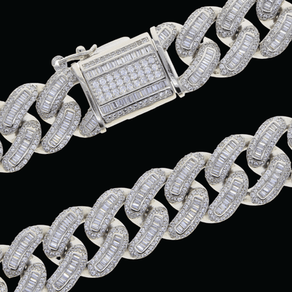 18MM Baguette Box Clasp Iced Out Diamond Bracelet