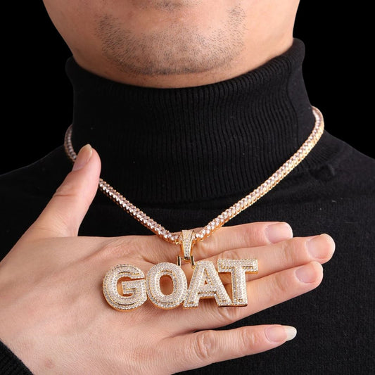 Double Layer Classy Iced Out Personalized Custom Name Necklace Pendant