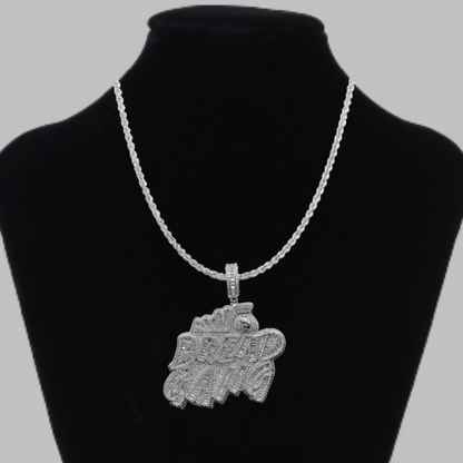 Bread Gang Iced Out Letter Diamond Pendant Necklace