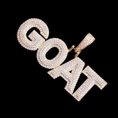 Double Layer Classy Iced Out Personalized Custom Name Necklace Pendant